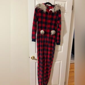 Secret Treasures Red and Black Checkered Pajama Onesie